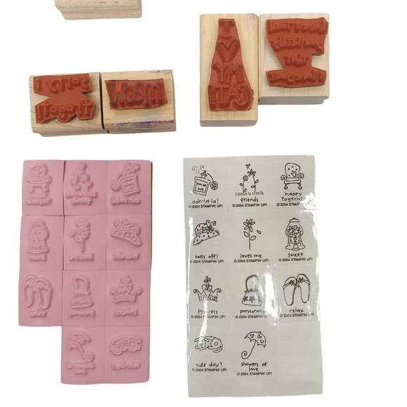 Stampin Up Stamps Lot Of 35 Wood Rubber Mounted Scrapbooking Arts Crafts Cards - Picture 9 of 10